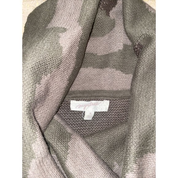 Anthropologie Mystree Cotton Knit sweater Camo Cowl Neck Turtleneck knit size M‎ - Picture 2 of 6